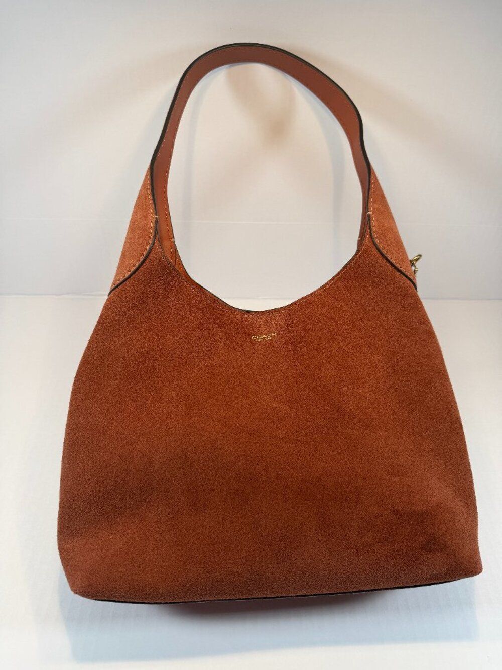 Coach NWT Brooklyn 28 Shoulder Bag In Rust/Cognac Brown Suede